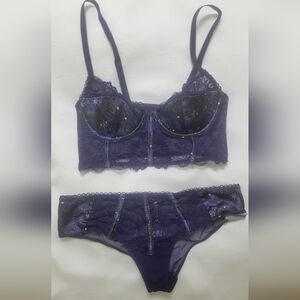 EUC Victoria's Secret x Adore Me Midnight Sky Lingerie Set (32D)